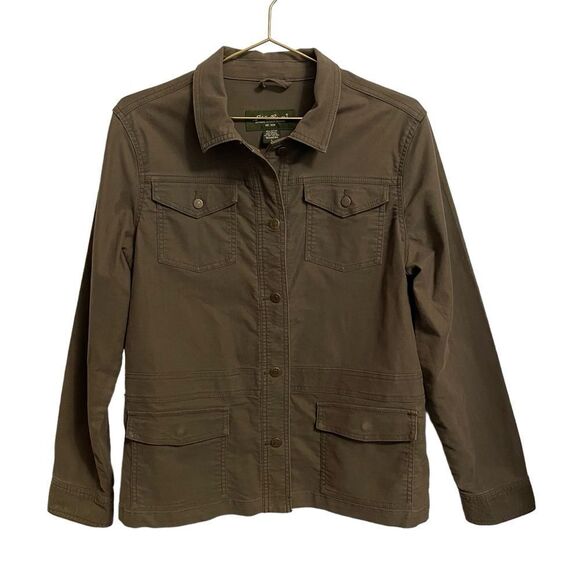 Eddie Bauer Green Button Front Long Sleeve Jacket Size Large - Picture 1 of 8